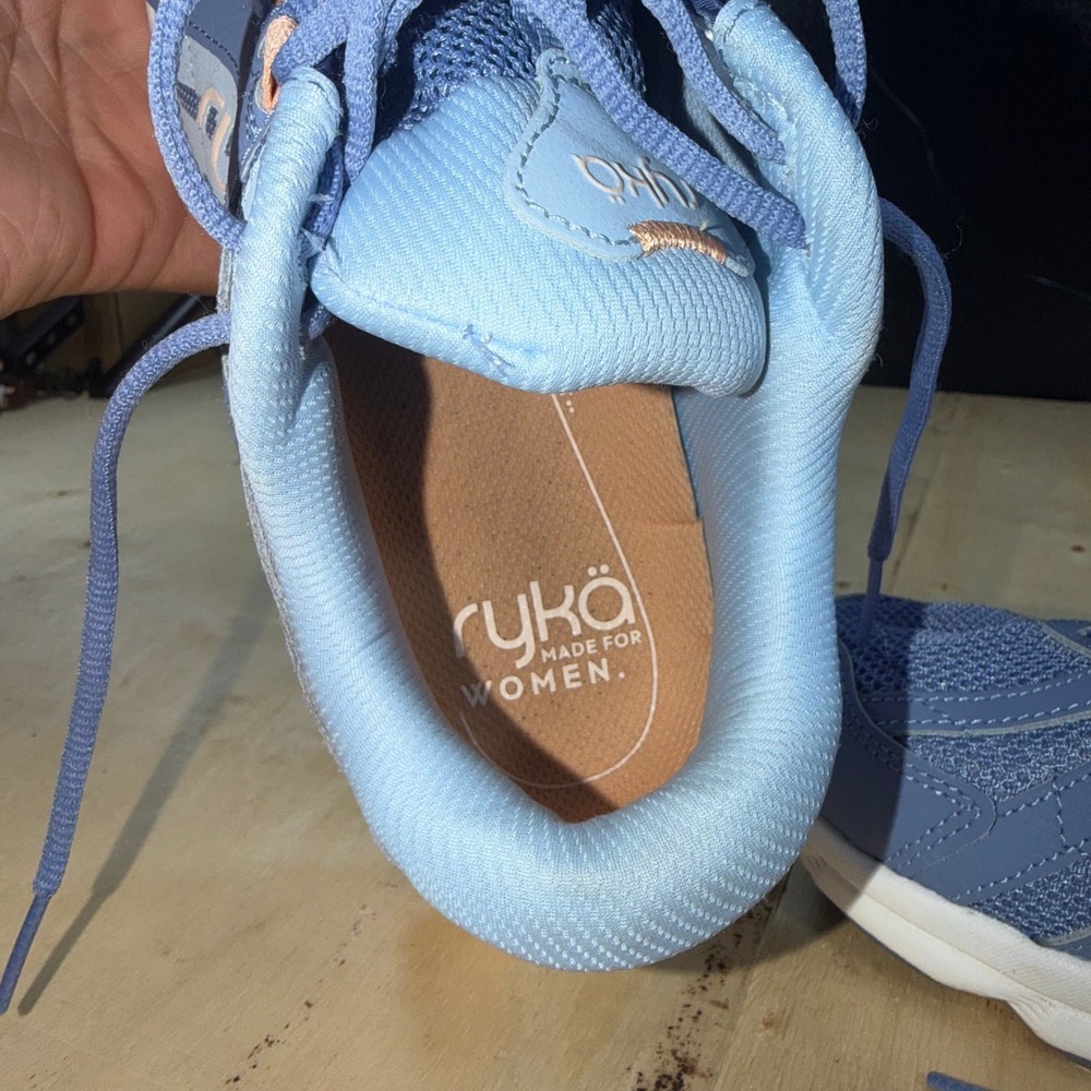 Ryka Skylift Womens 8.5W Wide Walking Shoes Blue Peach Athletic Sneakers - Picture 3 of 6